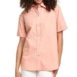 Vince Camp Shirt Women's Peach Short
Sleeve Button-Up Cotton
Shirt NWOT